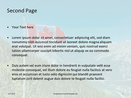 Templat PowerPoint Gratis National Flag Of Canada Flying On The Top Of Sulphur Mountain, Slide 2, 16370, Alam & Lingkungan — PoweredTemplate.com
