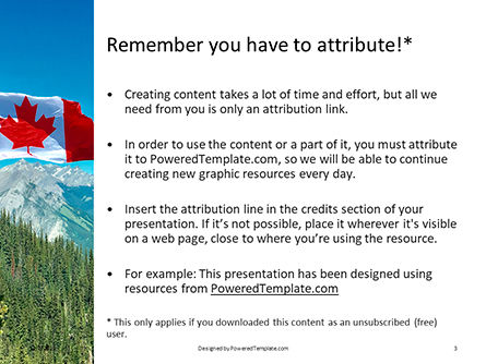 Modèle PowerPoint gratuit de national flag of canada flying on the top of sulphur mountain, Diapositive 3, 16370, Nature / Environnement — PoweredTemplate.com