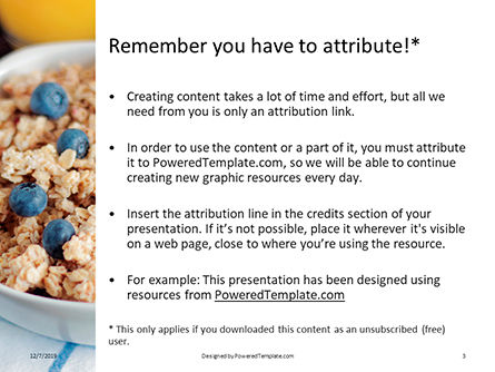 High-protein Cereal Healthy Breakfast PowerPoint Template, Dia 3, 16373, Food & Beverage — PoweredTemplate.com