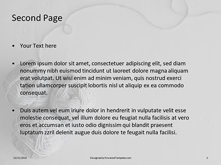 Gray woolen yarn skeins Kostenlose PowerPoint Vorlage, Folie 2, 16387, Allgemein — PoweredTemplate.com