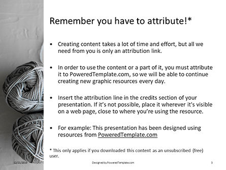 Plantilla de PowerPoint gratis - gray woolen yarn skeins, Diapositiva 3, 16387, General — PoweredTemplate.com