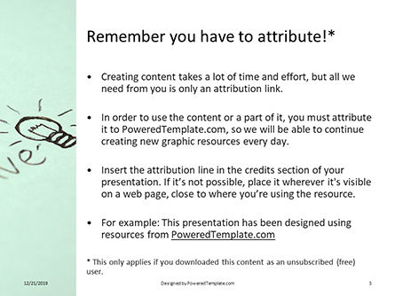 A Person's Hand Writing On Paper Be Creative PowerPoint Template, Dia 3, 16388, Education & Training — PoweredTemplate.com