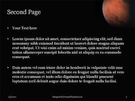 Modèle PowerPoint de red planet mars, Diapositive 2, 16391, Sciences / Technologie — PoweredTemplate.com