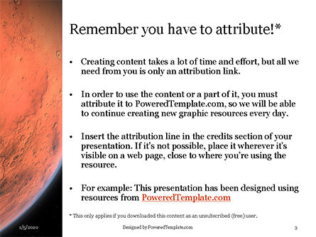 Modèle PowerPoint de red planet mars, Diapositive 3, 16391, Sciences / Technologie — PoweredTemplate.com
