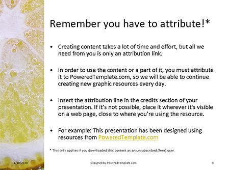 Modelo do PowerPoint - close-up of citrus in water, Deslizar 3, 16397, Food & Beverage — PoweredTemplate.com