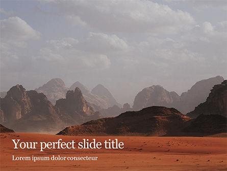 Red Mountains Under White Clouds Presentation, Free PowerPoint Template, 16398, Nature & Environment — PoweredTemplate.com