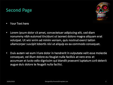 Templat PowerPoint Gratis Artsy Skull, Slide 2, 16399, Liburan/Momen Spesial — PoweredTemplate.com