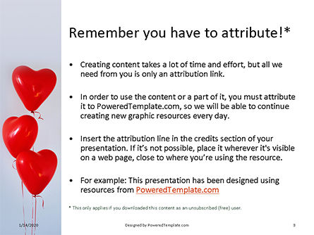 Modèle PowerPoint gratuit de heart shaped balloons, Diapositive 3, 16410, Fêtes / Grandes occasions — PoweredTemplate.com