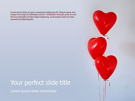 Heart shaped balloons免费PowerPoint模板, 免费 PowerPoint模板, 16410, 假日/特殊场合 — PoweredTemplate.com