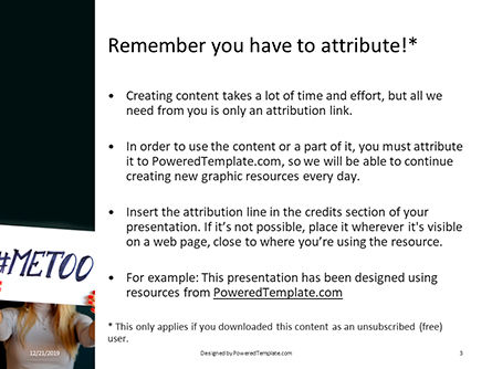 Templat PowerPoint Gratis Woman Holding Paper Sheet With Written Metoo Hashtag, Slide 3, 16416, Manusia — PoweredTemplate.com