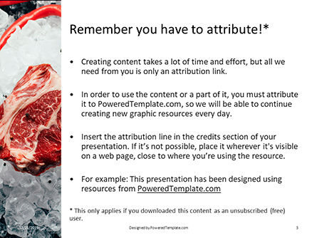 Raw Meat and Ice Cubes on Table Presentation, Slide 3, 16417, Food & Beverage — PoweredTemplate.com