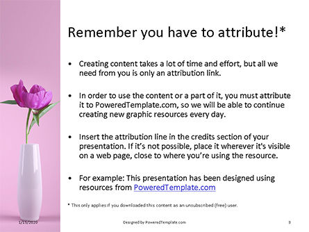 파워포인트 템플릿 - purple peony in vase on violet background, 슬라이드 3, 16425, 휴가/특별 행사 — PoweredTemplate.com