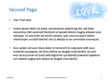 Love shaped clouds Kostenlose PowerPoint Vorlage, Folie 2, 16427, Ferien/besondere Anlässe — PoweredTemplate.com