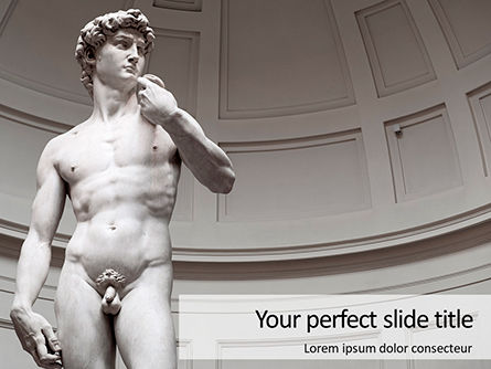 Modèle PowerPoint de david is a masterpiece of created in marble by michelangelo, Modele PowerPoint, 16431, Art & Entertainment — PoweredTemplate.com