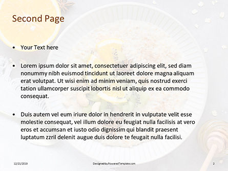 oatmeal with orange and cashews - 無料PowerPointテンプレート, スライド 2, 16433, Food & Beverage — PoweredTemplate.com