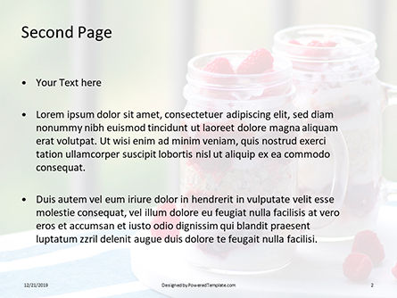 Modello PowerPoint Gratis - Overnight oats with raspberries in jars, Slide 2, 16434, Food & Beverage — PoweredTemplate.com
