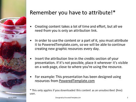 Modello PowerPoint Gratis - Overnight oats with raspberries in jars, Slide 3, 16434, Food & Beverage — PoweredTemplate.com