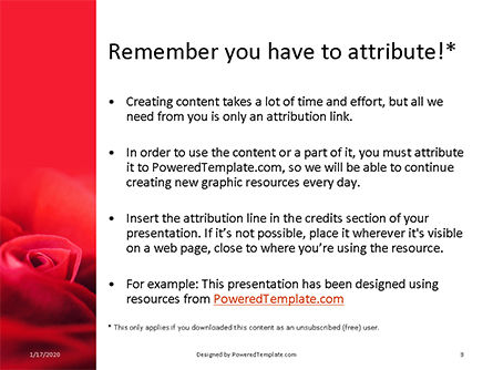 Modèle PowerPoint gratuit de beautiful red rose close up, Diapositive 3, 16437, Nature / Environnement — PoweredTemplate.com