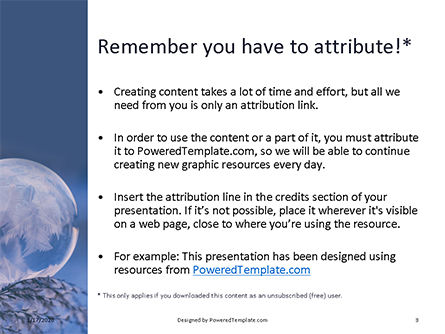 Modèle PowerPoint de a frozen soap bubble on a branch, Diapositive 3, 16438, Nature / Environnement — PoweredTemplate.com