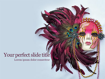 Mardi Gras Masquerade Mask Presentation, 16442, Holiday/Special Occasion — PoweredTemplate.com