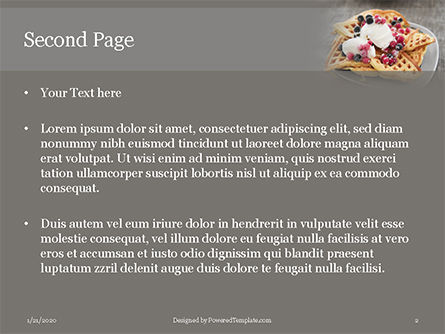 Plantilla de PowerPoint - cooked waffles and ice cream, Diapositiva 2, 16443, Food & Beverage — PoweredTemplate.com