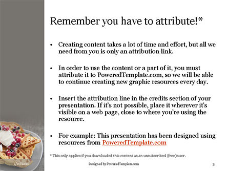 Modello PowerPoint - Cooked waffles and ice cream, Slide 3, 16443, Food & Beverage — PoweredTemplate.com
