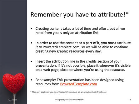 Big red heart免费PowerPoint模板, 幻灯片 3, 16445, 假日/特殊场合 — PoweredTemplate.com