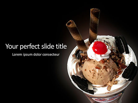Dessert with ice cream and cookies Presentation, Free PowerPoint Template, 16451, Food & Beverage — PoweredTemplate.com