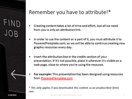 Modèle PowerPoint gratuit de find job button on black keyboard, Diapositive 3, 16452, Carrière / Industrie — PoweredTemplate.com