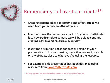 Templat PowerPoint Gratis Heart Shaped Wreath, Slide 3, 16456, Liburan/Momen Spesial — PoweredTemplate.com