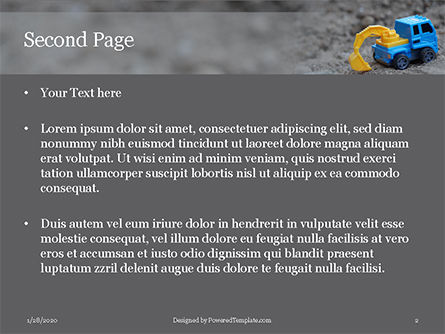 Modello PowerPoint Gratis - Toy backhoe on the sand, Slide 2, 16461, Servizi/industriale — PoweredTemplate.com