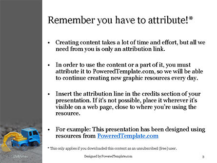 Plantilla de PowerPoint gratis - toy backhoe on the sand, Diapositiva 3, 16461, Utilidades / Industrial — PoweredTemplate.com