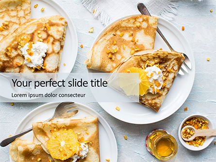 Modello PowerPoint - Shrove pancake tuesday with oranges and honey, Modello PowerPoint, 16465, Food & Beverage — PoweredTemplate.com