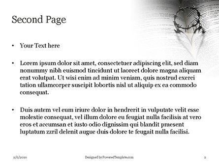 Templat PowerPoint Gratis Crown Of Thorns On Bible, Slide 2, 16479, Keagamaan — PoweredTemplate.com