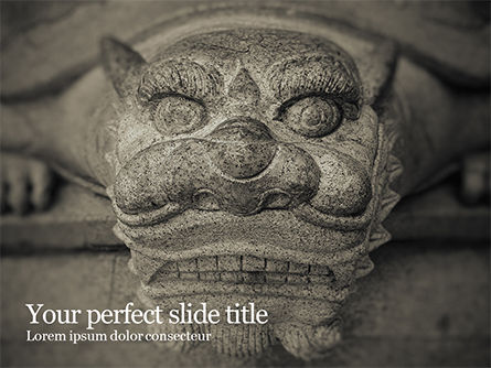 Chinese Dragon Statue  Presentation, PowerPoint Template, 16491, Art & Entertainment — PoweredTemplate.com