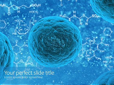 human cell molecule presentation - 無料PowerPointテンプレート, 無料 PowerPointテンプレート, 16493, 技術＆科学 — PoweredTemplate.com