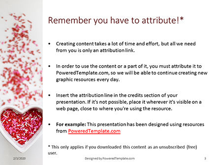 무료 파워포인트 템플릿 - top view of heart shaped cup with colored sprinkles presentation, 슬라이드 3, 16501, 휴가/특별 행사 — PoweredTemplate.com