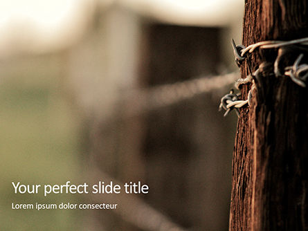 파워포인트 템플릿 - barbed wire fence presentation, 파워 포인트 템플릿, 16502, 농업 — PoweredTemplate.com