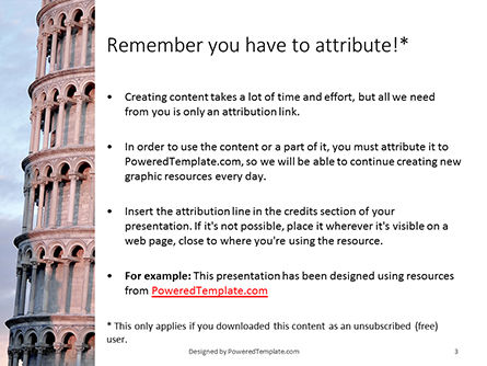 Modello PowerPoint - Leaning tower of pisa presentation, Slide 3, 16506, Costruzioni — PoweredTemplate.com