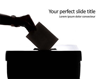 ballot box and casting vote presentation - 無料PowerPointテンプレート, 無料 PowerPointテンプレート, 16508, 人 — PoweredTemplate.com