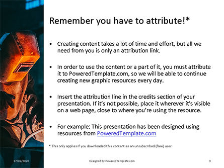 Welder Presentation PowerPoint Template, Dia 3, 16516, Carrière/Industrie — PoweredTemplate.com