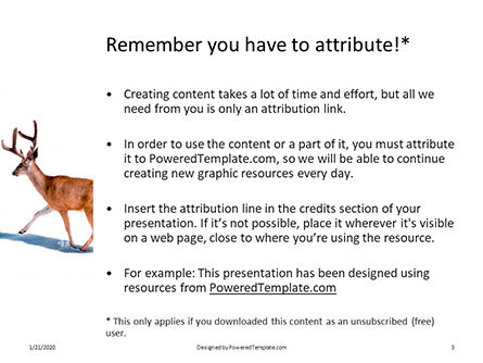 무료 파워포인트 템플릿 - deer in the winter field presentation, 슬라이드 3, 16518, 자연 및 환경 — PoweredTemplate.com