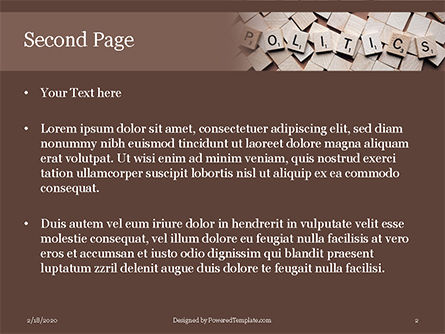 Templat PowerPoint The Word "politics" On Wooden Cubes Presentation, Slide 2, 16525, Karier/Industri — PoweredTemplate.com