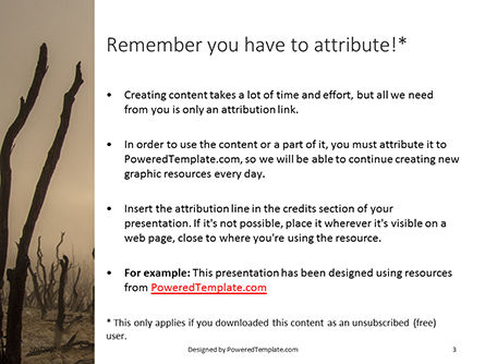 Modèle PowerPoint gratuit de charred forest presentation, Diapositive 3, 16529, Nature / Environnement — PoweredTemplate.com