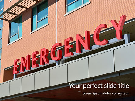 Hospital Emergency Room Sign Presentation, Free PowerPoint Template, 16536, Medical — PoweredTemplate.com