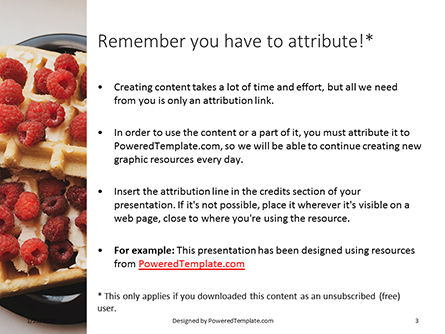 waffles with raspberries presentation - 無料PowerPointテンプレート, スライド 3, 16545, Food & Beverage — PoweredTemplate.com