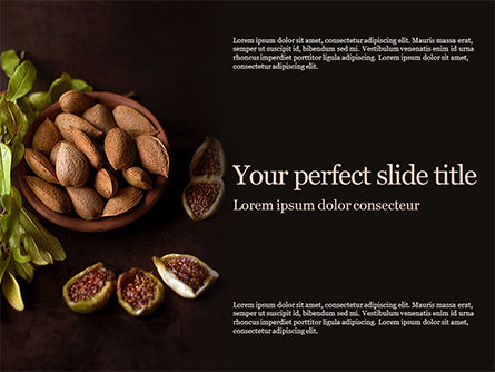 Almonds and figs presentation PowerPoint Vorlage, PowerPoint-Vorlage, 16546, Food & Beverage — PoweredTemplate.com