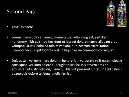 Templat PowerPoint Gratis Stained Glass Window Presentation, Slide 2, 16549, Keagamaan — PoweredTemplate.com