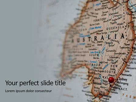 australia map presentation - PowerPointテンプレート, PowerPointテンプレート, 16551, グローバル — PoweredTemplate.com