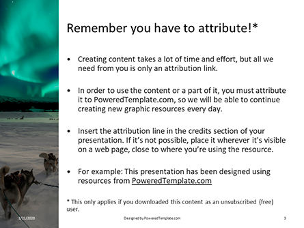 Modello PowerPoint Gratis - Northern lights excursion with dog sledding in the arctic wilderness presentation, Slide 3, 16561, Natura & Ambiente — PoweredTemplate.com